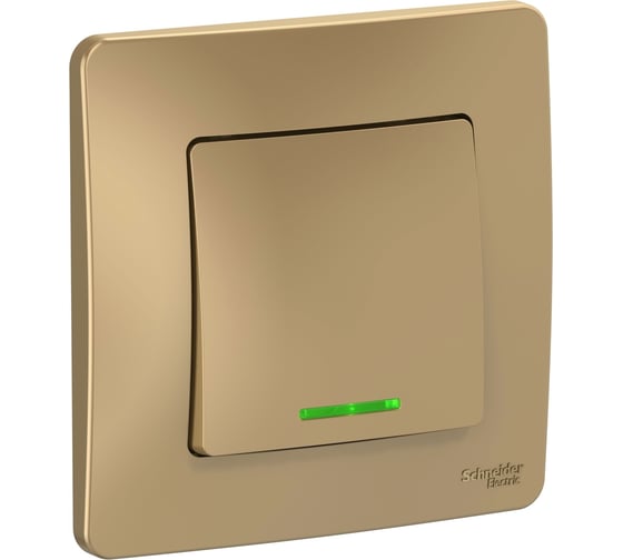 1-клавишный выключатель Systeme Electric Blanca скрытой установки (cх.1) с подсветкой, 10а, 250b, титан BLNVS010114 1