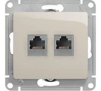 Механизм двойной розетки Systeme Electric Glossa rj11+rj45, категория 5e, молочный GSL000985
