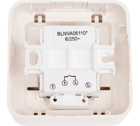 1-клавишный выключатель Systeme Electric Blanca открытой установки (cх.1) с подсветкой, 6а, 250в, молочный BLNVA061102