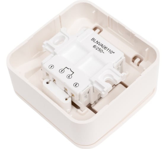 1-клавишный выключатель Systeme Electric Blanca открытой установки (cх.1) с подсветкой, 6а, 250в, молочный BLNVA061102