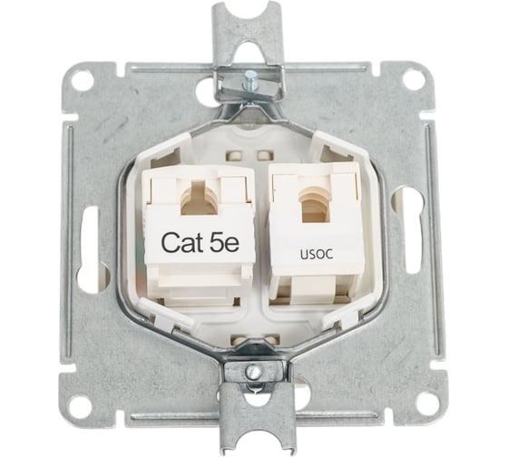 Механизм двойной розетки Systeme Electric Glossa rj11+rj45, категория 5e, перламутр GSL000685