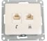 Механизм двойной розетки Systeme Electric Glossa rj11+rj45, категория 5e, перламутр GSL000685 1