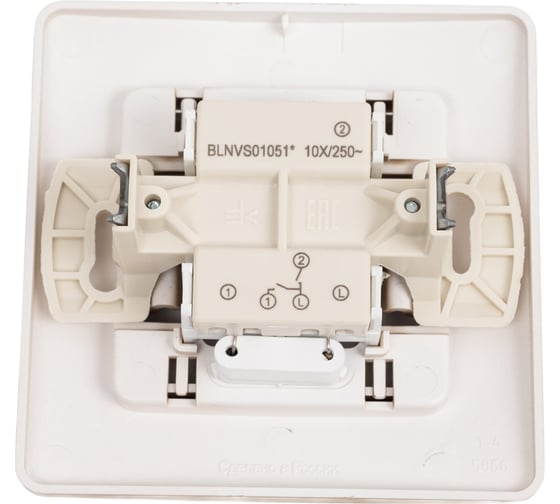 2-клавишный выключатель Systeme Electric Blanca скрытой установки (cх.5) с подсветкой, 10а, 250b, титан BLNVS010514
