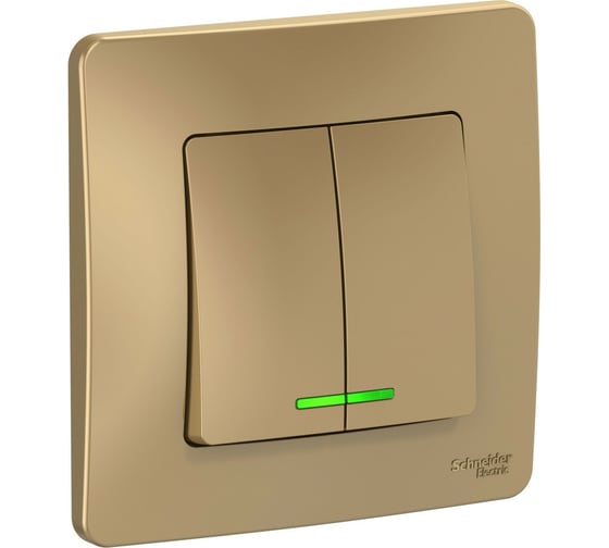 2-клавишный выключатель Systeme Electric Blanca скрытой установки (cх.5) с подсветкой, 10а, 250b, титан BLNVS010514 1