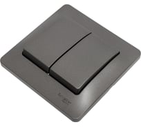 2-клавишный выключатель в сборе Systeme Electric Glossa сх.5, 10ax, графит GSL001352