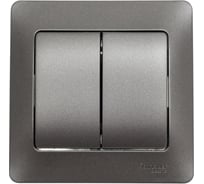 2-клавишный выключатель в сборе Systeme Electric Glossa сх.5, 10ax, графит GSL001352