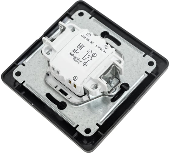2-клавишный выключатель в сборе Systeme Electric Glossa сх.5, 10ax, графит GSL001352