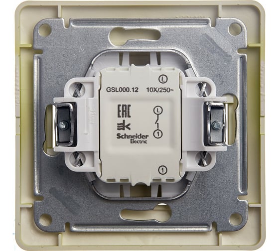1-клавишный выключатель в сборе Systeme Electric Glossa сх.1, 10ax, фисташковый GSL001012