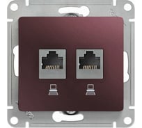 Механизм двойной компьютерной розетки Systeme Electric Glossa rj45+rj45, категория 5e, баклажановый GSL001185KK