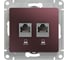 Механизм двойной компьютерной розетки Systeme Electric Glossa rj45+rj45, категория 5e, баклажановый GSL001185KK 1