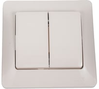 2-клавишный выключатель в сборе Systeme Electric Glossa сх.5, 10ax, молочный GSL000952