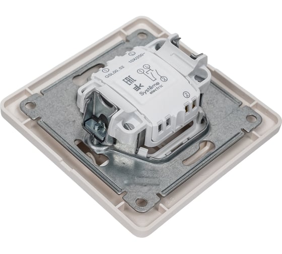 2-клавишный выключатель в сборе Systeme Electric Glossa сх.5, 10ax, молочный GSL000952