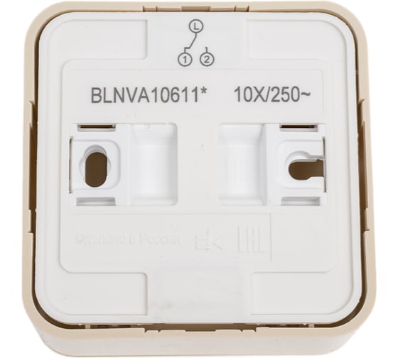 1-клавишный переключатель Systeme Electric Blanca открытой установки (cх.6) с подсветкой, изолирующая пластина, 10а, 250b, бежевый BLNVA106117