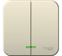 2-клавишный выключатель Systeme Electric Blanca открытой установки (cх.5) с подсветкой, 6а, 250в, молочный BLNVA065102