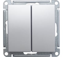Механизм 2-клавишного переключателя Systeme Electric W59 10ах, матовый хром VS610-256-5-86