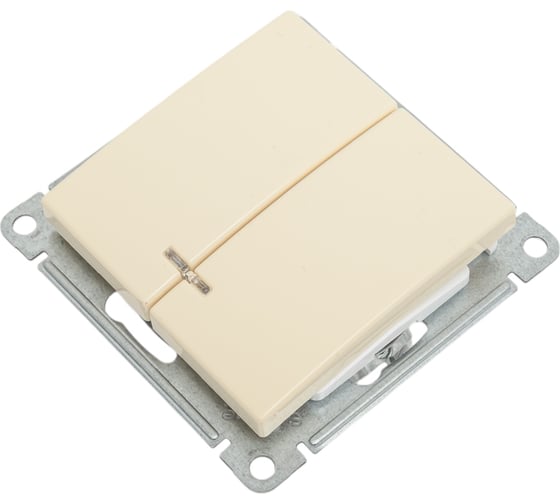 Механизм 2-клавишного выключателя с подсветкой Systeme Electric W59 10ах, слоновая кость VS510-251-2-86