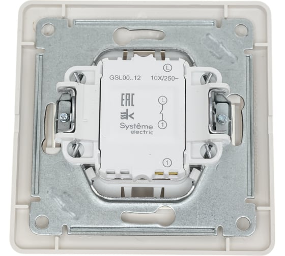 1-клавишный выключатель в сборе Systeme Electric Glossa сх.1, 10ax, молочный GSL000912