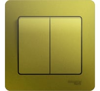 2-клавишный выключатель в сборе Systeme Electric Glossa сх.5, 10ax, фисташковый GSL001052