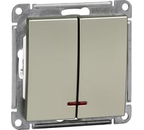 Механизм 2-клавишного выключателя с подсветкой Systeme Electric W59 10ах, шампань VS510-251-4-86