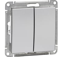 Механизм 2-клавишного выключателя Systeme Electric W59 10ах, матовый хром VS510-252-5-86