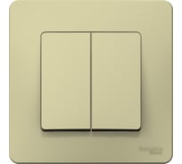 2-клавишный переключатель Systeme Electric Blanca скрытой установки(cх.6+6), 10а, 250b, бежевый BLNVS106607