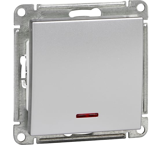 Механизм 1-клавишного выключателя с подсветкой Systeme Electric W59 10ах, матовый хром VS110-153-5-86 1