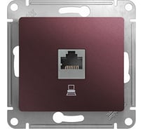 Механизм компьютерной розетки Systeme Electric Glossa rj45, категория 5e, баклажановый GSL001181K