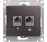 Механизм двойной розетки Systeme Electric Glossa rj11+rj45, категория 5e, сиреневый туман GSL001485 1
