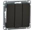Механизм 3-клавишного выключателя Systeme Electric W59 10ах, черный бархат VS0510-351-6-86 1