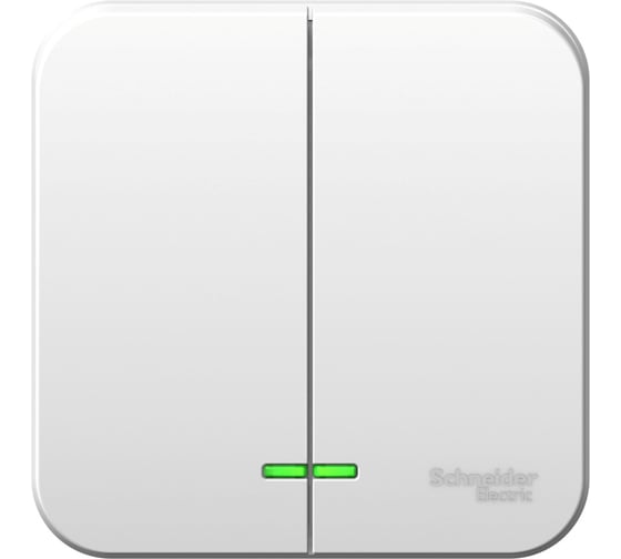 2-клавишный выключатель Systeme Electric Blanca открытой установки (cх.5) с подсветкой, монтажная пластина, 10а, 250b, белый BLNVA105121 1