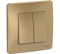2-клавишный переключатель Systeme Electric Blanca скрытой установки(cх.6+6), 10а, 250b, титан BLNVS106604