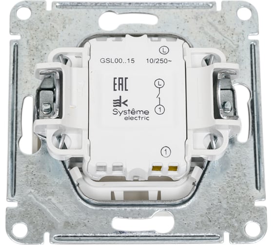 Механизм выключателя Systeme Electric Glossa нажимная кнопка, сх.1, 10ах, молочный GSL000915