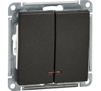 Механизм 2-клавишного выключателя с подсветкой Systeme Electric W59 10ах, черный бархат VS510-251-6-86