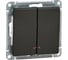 Механизм 2-клавишного выключателя с подсветкой Systeme Electric W59 10ах, черный бархат VS510-251-6-86 1