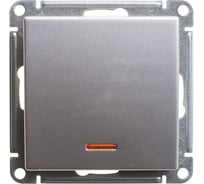 Механизм 1-клавишного переключателя с подсветкой Systeme Electric W59 10ах, матовый хром VS610-157-5-86