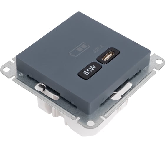 Розетка Systeme Electric Atlasdesign usb тип-c 65w высокоскор.заряд. qc, pd, механизм, грифель ATN000727