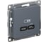 Розетка Systeme Electric Atlasdesign usb тип-c 65w высокоскор.заряд. qc, pd, механизм, грифель ATN000727 1
