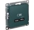 Розетка Systeme Electric Atlasdesign usb тип-c 65w высокоскор.заряд. qc, pd, механизм, изумруд ATN000827 1