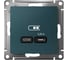 Розетка Systeme Electric Atlasdesign usb тип-c 65w высокоскор.заряд. qc, pd, механизм, изумруд ATN000827 2