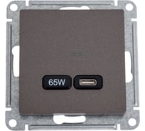 Розетка Systeme Electric Atlasdesign usb тип-c 65w высокоскор.заряд. qc, pd, механизм, мокко ATN000627