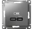 Розетка Systeme Electric Atlasdesign usb тип-c 65w высокоскор.заряд. qc, pd, механизм, сталь ATN000927 2