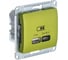 Розетка Systeme Electric Glossa usb a + тип-c 45w высокоскор.заряд. qc, pd, механизм, фисташковый GSL001029 1