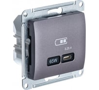 Розетка Systeme Electric Glossa usb тип-c 65w высокоскор.заряд. qc, pd, механизм, сиреневый туман GSL001427