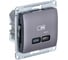 Розетка Systeme Electric Glossa usb тип-c 65w высокоскор.заряд. qc, pd, механизм, сиреневый туман GSL001427 1
