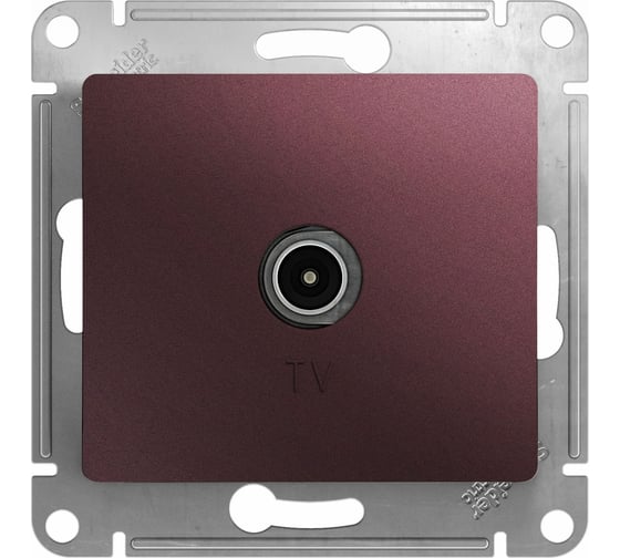 TV розетка Systeme Electric Glossa проходная 4db, механизм, баклажановый GSL001192
