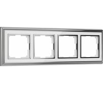 Рамка на 4 поста WERKEL W0041331/ Palacio хром/белый a051214
