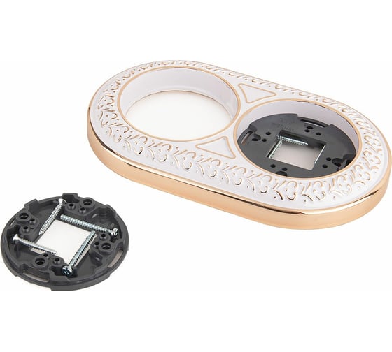 Рамка на 2 постаWERKEL  WL70-frame-02/ белое золото a037899