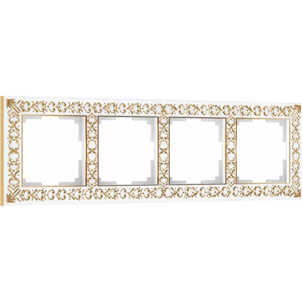 Рамка на 4 поста WERKEL W0041523/ Antik белое золото a050935 - выгодная ...