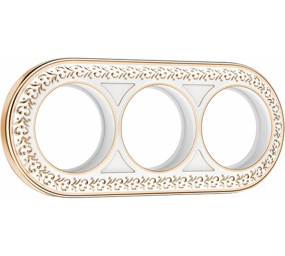 Рамка на 3 поста WERKEL WL70-frame-03/ белое золото a037900 1