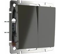 Двухклавишный проходной выключатель WERKEL WL07-SW-2G-2W/ серо-коричневый a035907
